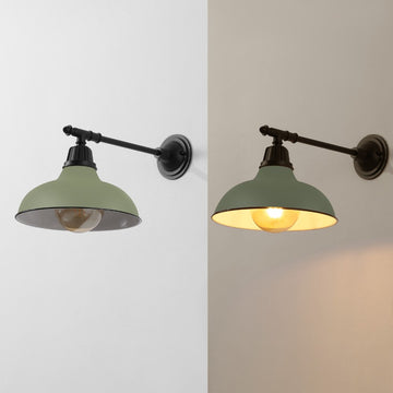 Wallace 12.25" Farmhouse Industrial Indoor/Outdoor Iron LED Victorian Arm Outdoor Sconce